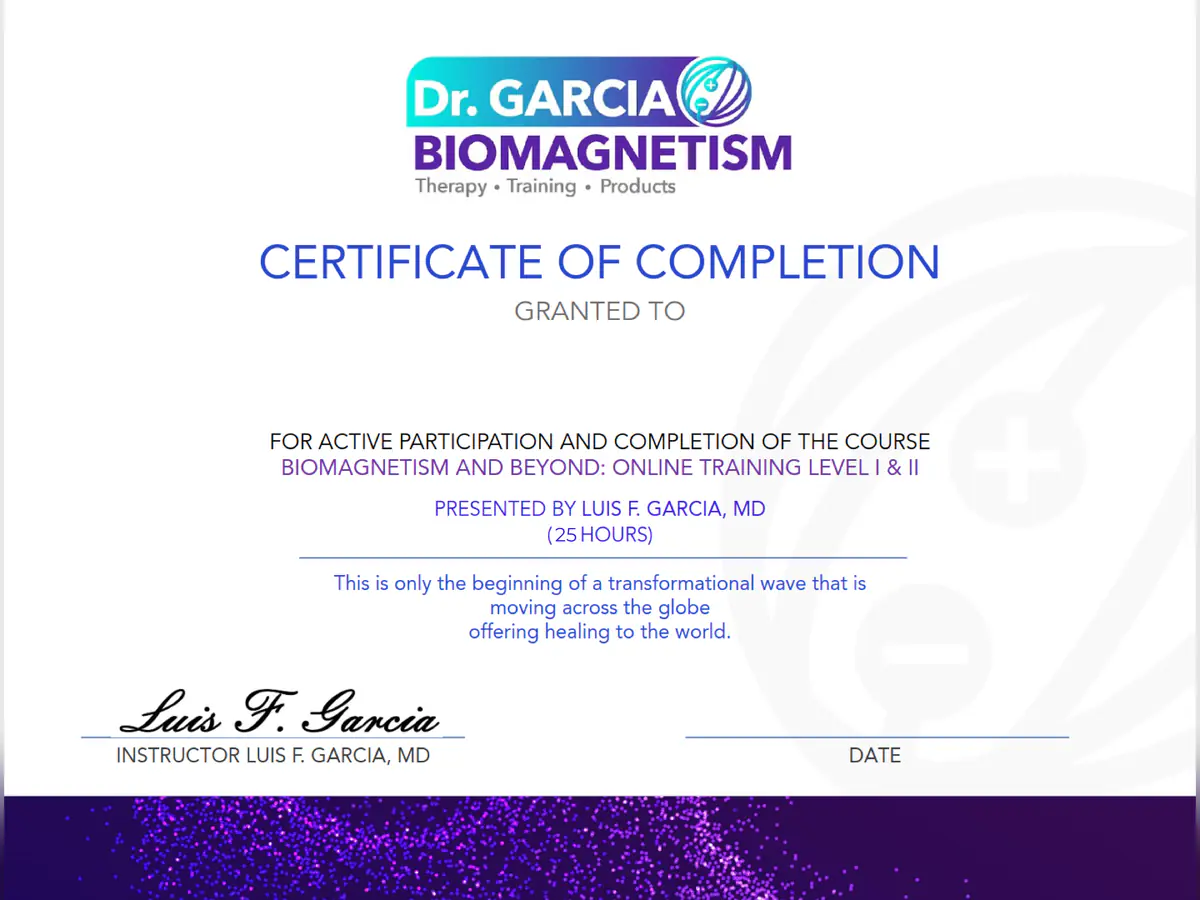 Biomagnetism certification learning path and practitioner training visual